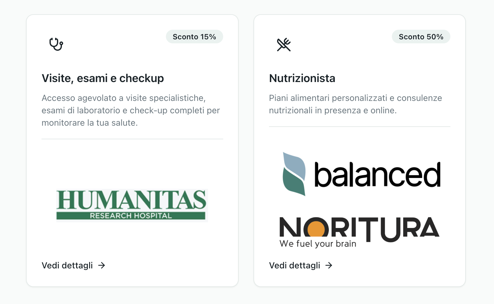 Convenzioni e sconti esclusivi con Humanitas, Balanced e Noritura